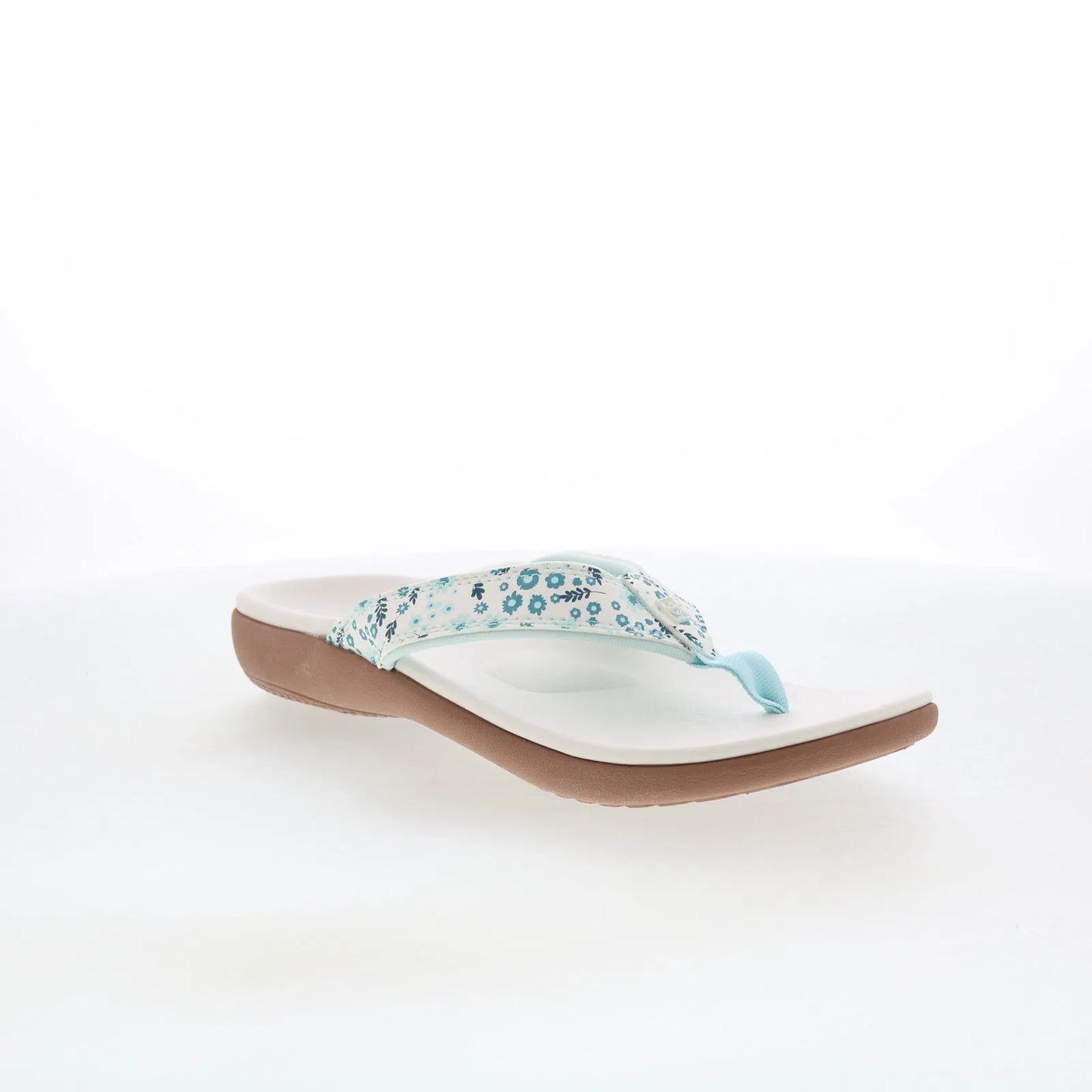 Spenco Yumi Dainty Floral SP1128WHT Womens White Flip-Flops Sandals Shoes