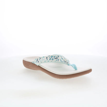 Spenco Yumi Dainty Floral SP1128WHT Womens White Flip-Flops Sandals Shoes