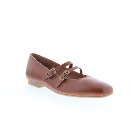 Miz Mooz Zaida Womens Brown Leather Hook & Loop Loafer Flats Shoes
