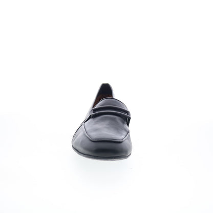 Miz Mooz Ziya Womens Black Leather Slip On Loafer Flats Shoes