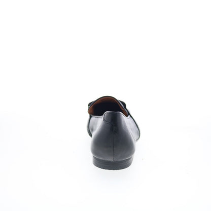 Miz Mooz Ziya Womens Black Leather Slip On Loafer Flats Shoes